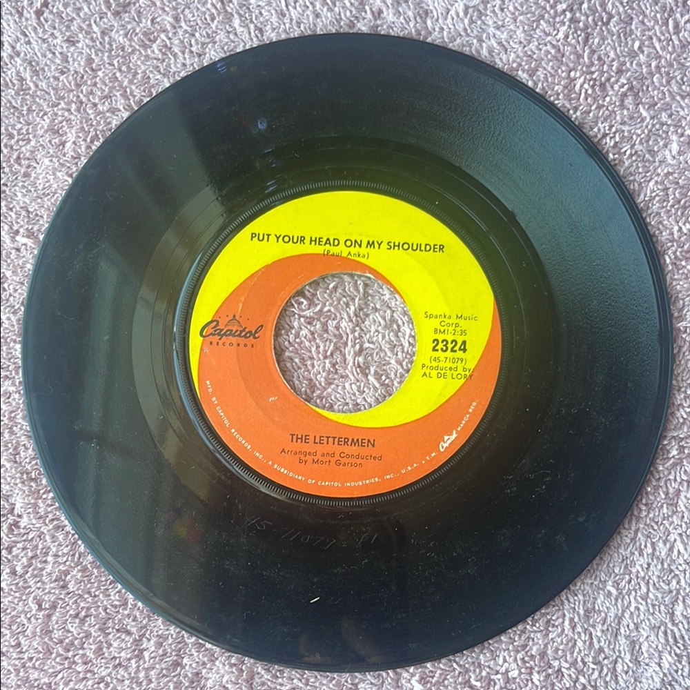 Capitol Records Vinyl The Lettermen 45 rpm